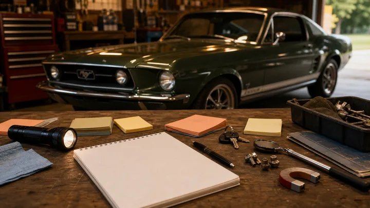 1967 Mustang tool path and inspection desk